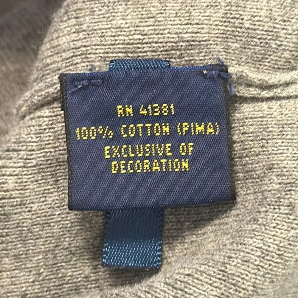 Polo Ralph Lauren Pima Cotton Mens‎ Gray Vneck Sweater size XL